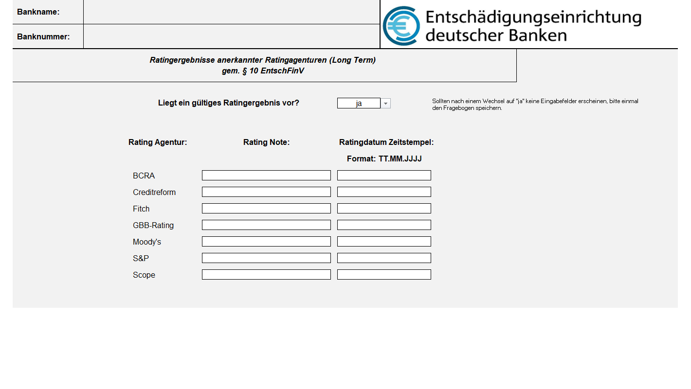 Screenshot des entsprechenden EdB-Fragebogens: der Radiobutton Nein ist ausgewählt